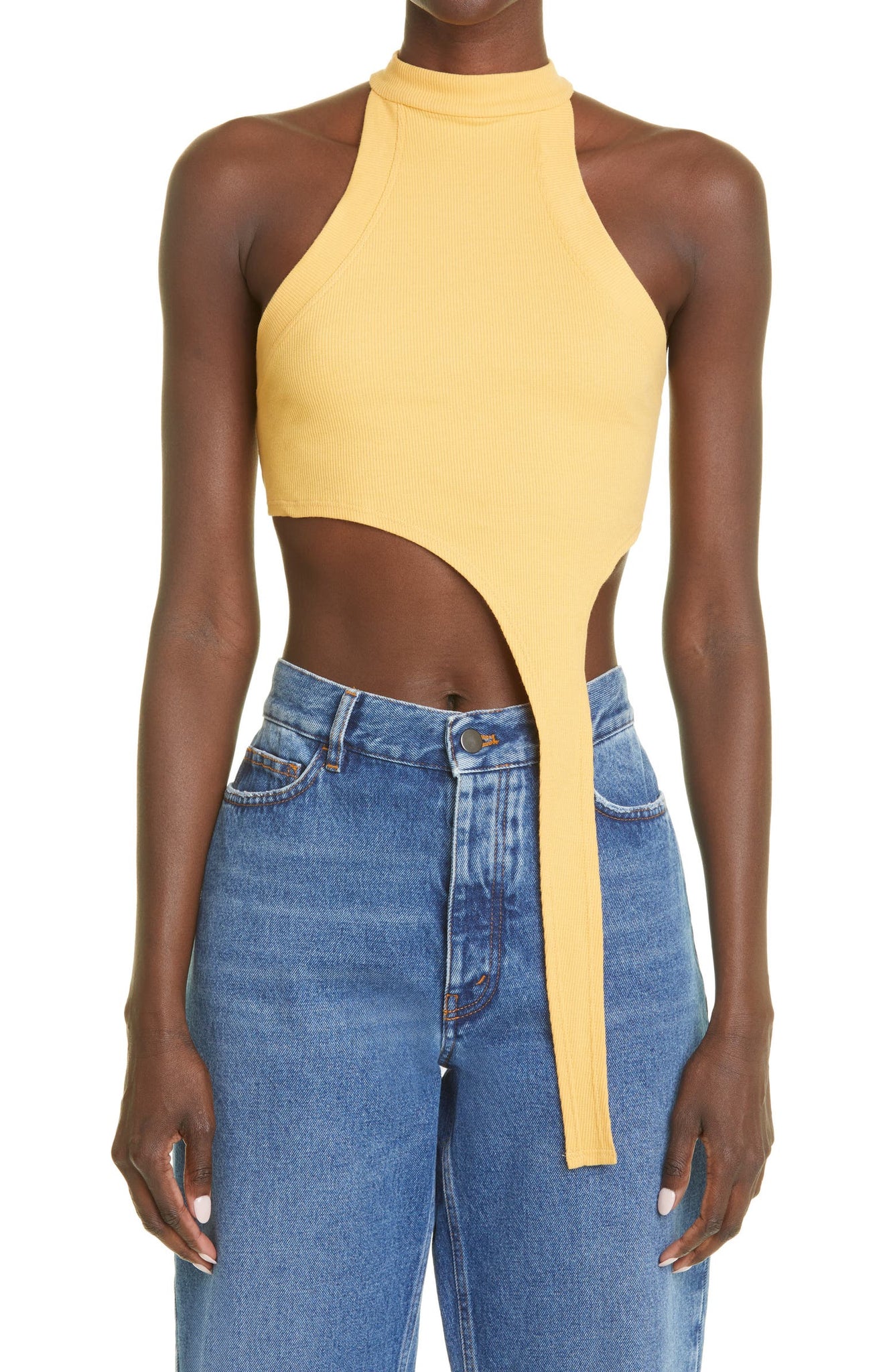 Ocre "Race Her" Ribbed Halter Tank