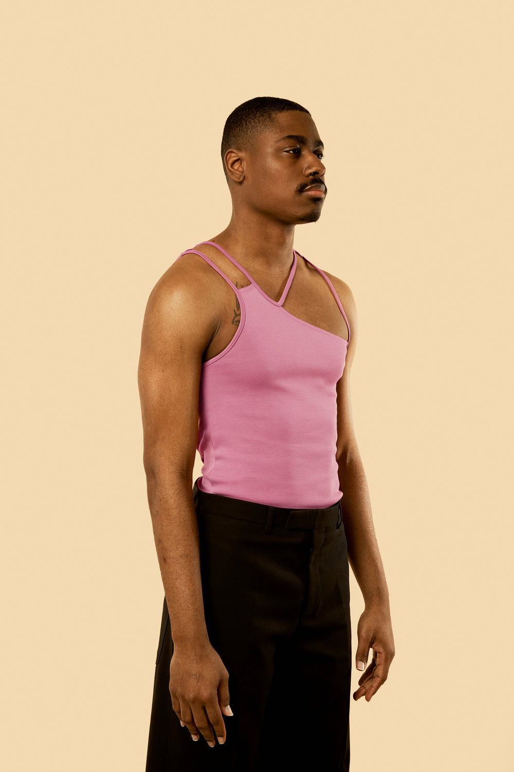 Vintage Pink "FIST" Ribbed Tank