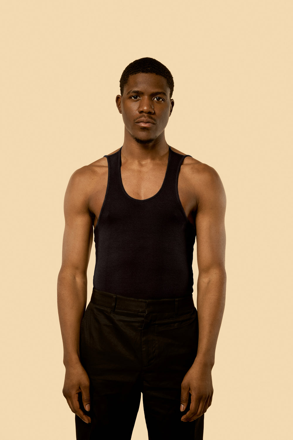 Black "Ian" Ribbed Tank