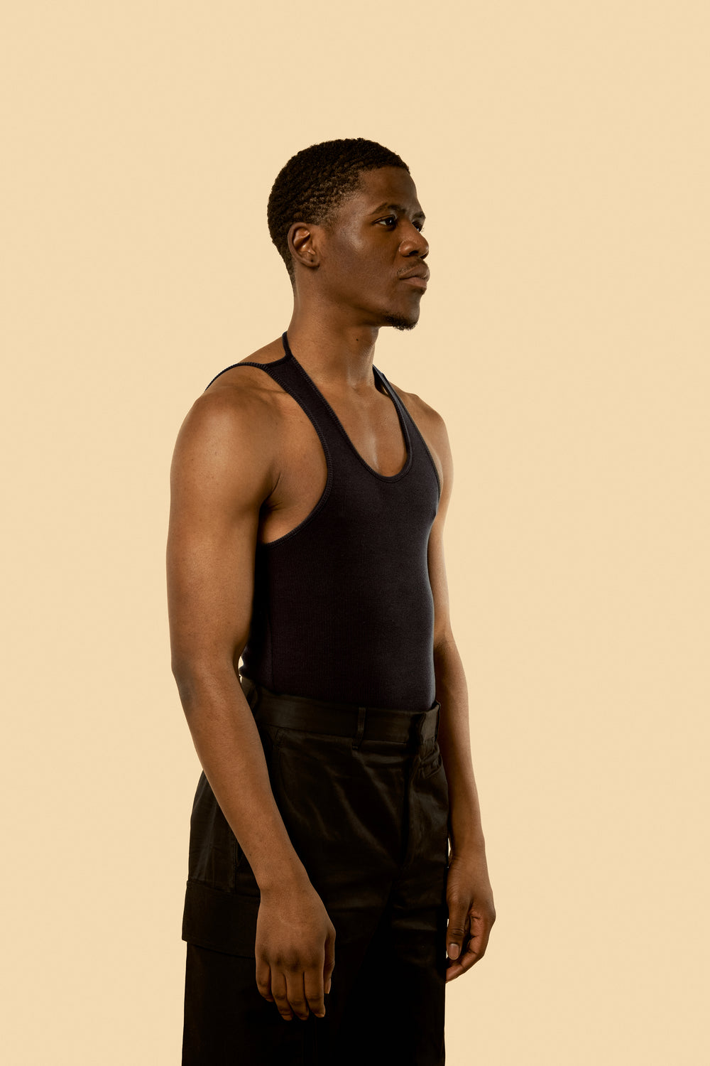 Black "Ian" Ribbed Tank