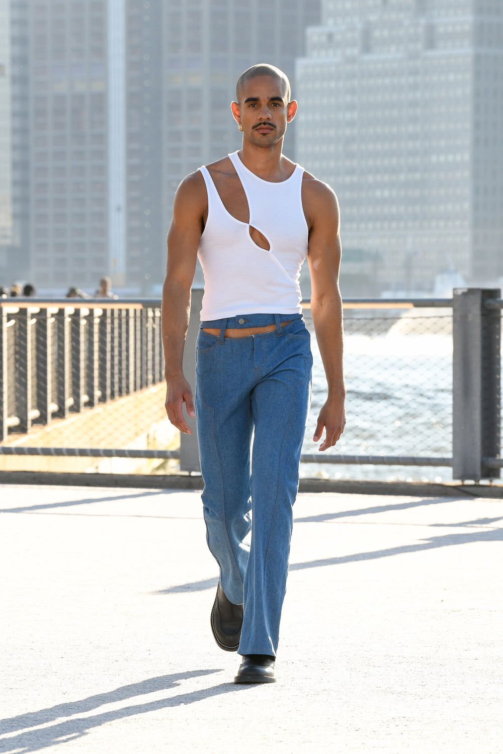 White "R3" Ribbed Tank
