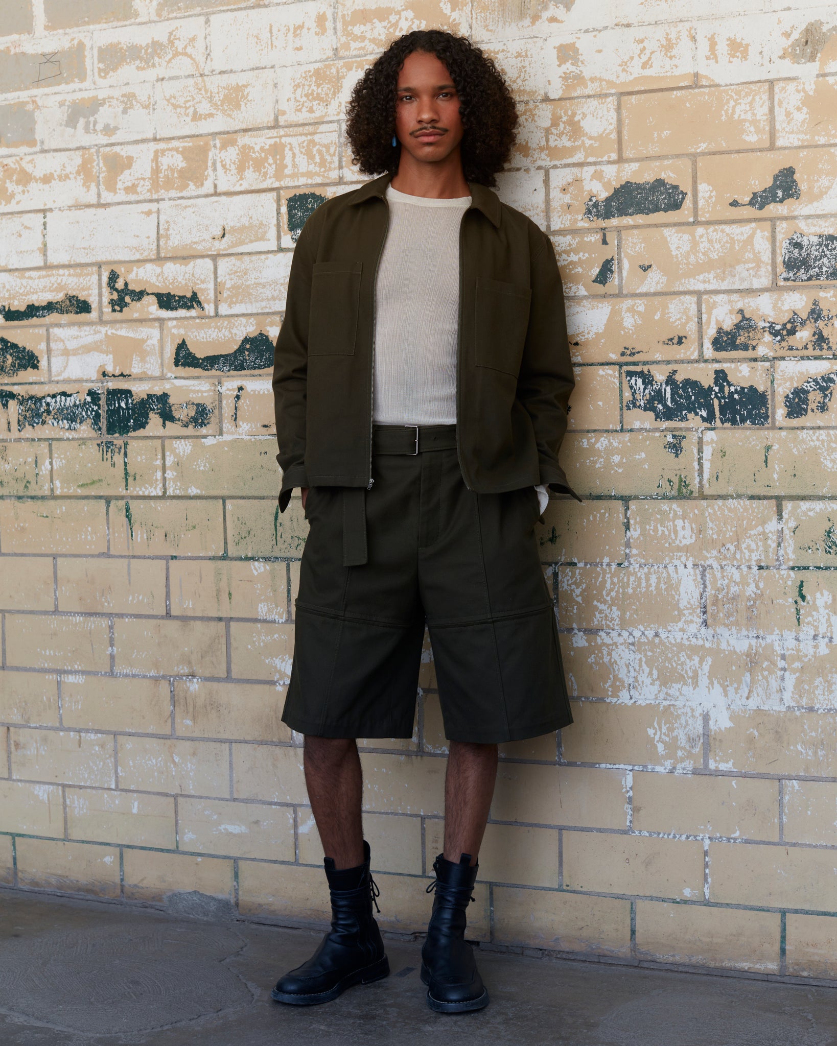 Dark Olive "Devin" Cotton Twill Jacket