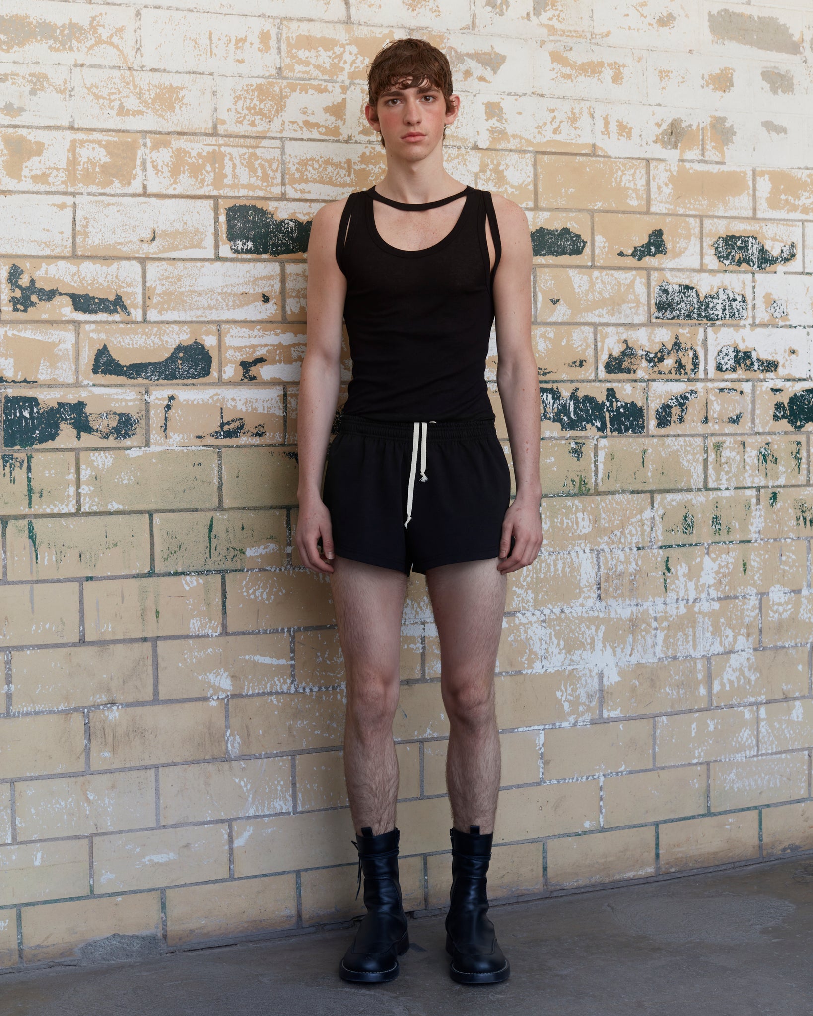 Black "Hermes" Japanese Crepe Tank