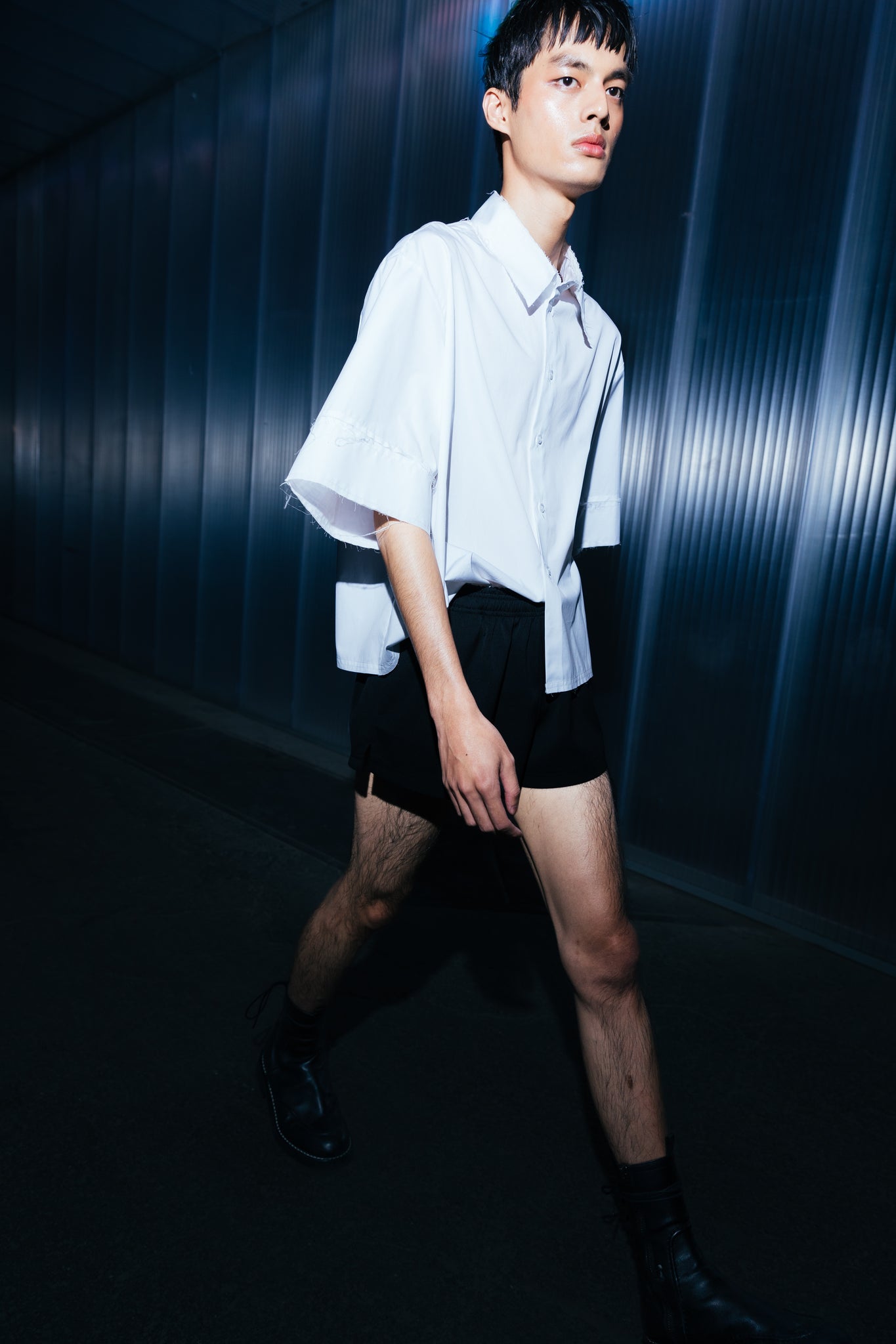 White "Boxy Raw" Shirt