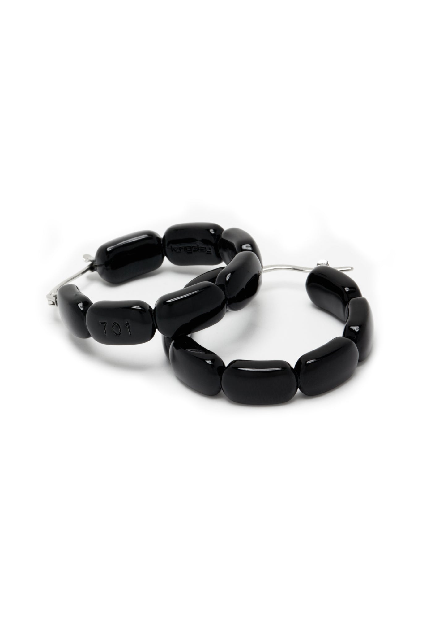 Black "701" Hoop Earrings